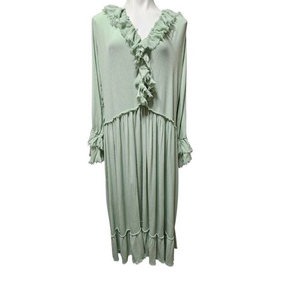 Free people Sweet Darlin Maxi Dress minted jade oversized small ruffle revolve - Picture 6 of 15